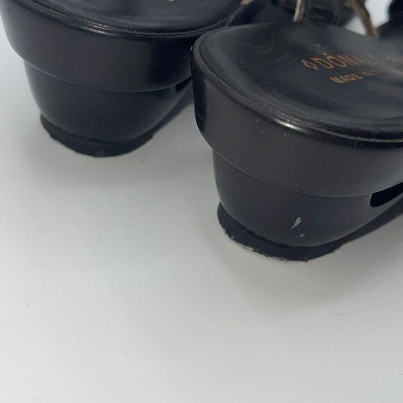 Donald J. Pliner Women Wedge Sandals Suede Stretchy Strap Taupe Heels Size 7.5 - Picture 10 of 15